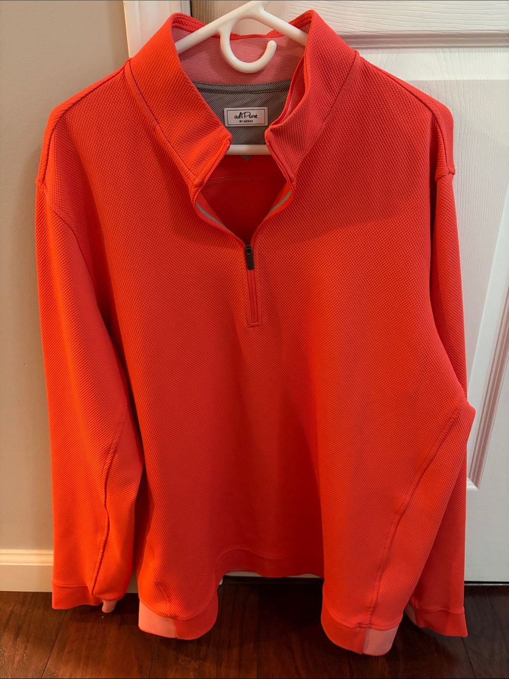 adidas Men’s Bright Coral Quarter-Zip Sweater